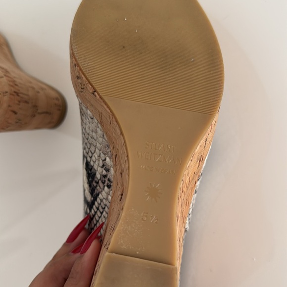 Stuart Weitzman Snake Print Slingback Wedges - Picture 11 of 13